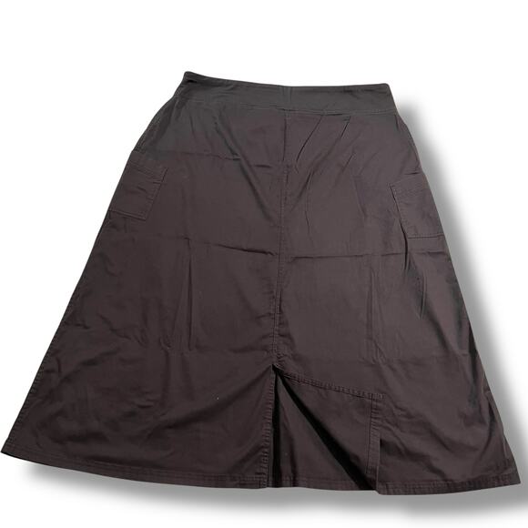 Butter Soft Stretch Womens A Line Maxi Scrub Skirt Ankle Length Pockets Black 2X - Picture 5 of 9
